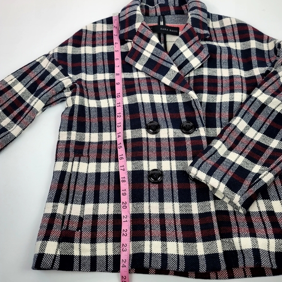 Zara double breasted plaid Cotton blend Blazer size Small - Picture 9 of 13